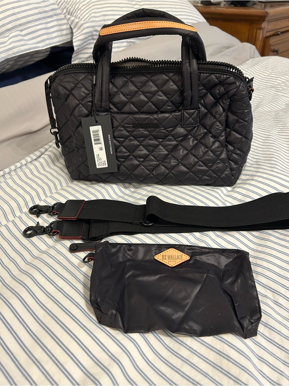 MZ Wallace Quilted Black Metro Small Satchel -NWT
